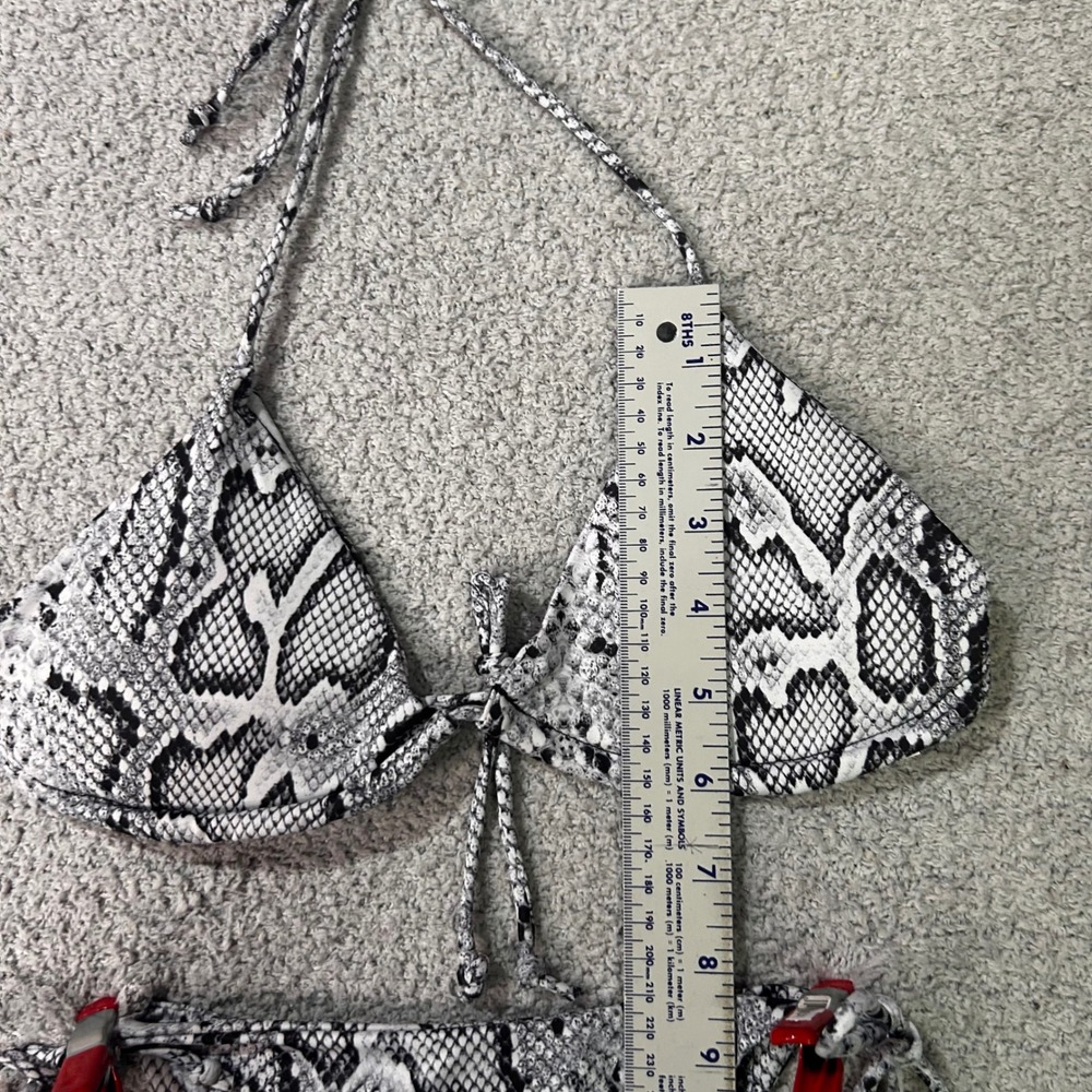 Unbranded Bikini Set Snakeskin S Black‎ White Animal Print Baddie Y2K Summer - Picture 2 of 9